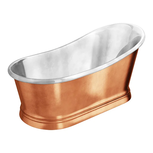 The Period Bathroom Company Trafalgar Copper 1700 X 787mm Slipper Roll Top Bath Tub (Nickel Inside) 3 The Period Bathroom Company Trafalgar Copper 1700 X 787mm Slipper Roll Top Bath Tub (Nickel Inside)