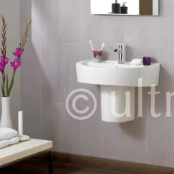 Ultra - Priory 600 Basin 1TH & Semi Pedestal