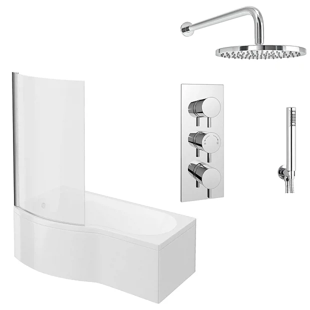 Cruze Bathroom Cruze Shower Bath + Concealed 2 Outlet Shower Pack (1700 B Shaped With Screen + Panel) 4 Cruze Bathroom Cruze Shower Bath + Concealed 2 Outlet Shower Pack (1700 B Shaped With Screen + Panel) - Image 2