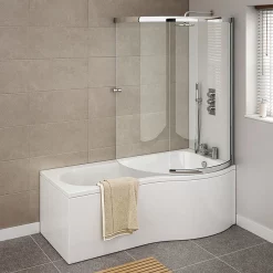 Cruze Bathroom Cruze Shower Bath Enclosure - 1700mm P-Shaped Inc. Screen + Panel -Victorian Plumbing shop cruzeshowerbathenclosuredetail2