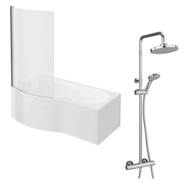 Cruze Bathroom Cruze Shower Bath + Exposed Shower Pack (1700 B Shaped With Screen + Panel) 4 Cruze Bathroom Cruze Shower Bath + Exposed Shower Pack (1700 B Shaped With Screen + Panel) - Image 2
