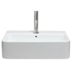 Crosswater Navona Gloss White Square Wall Mounted / Counter Top Basin - 1 Tap Hole -Victorian Plumbing shop ct08801scw