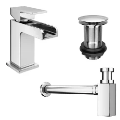 Victorian Plumbing Cubetto Wall Hung Basin With Tap Package - 1 Tap Hole -Victorian Plumbing shop cubwhpk n d1