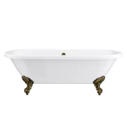 Victorian Plumbing Duke 1695 Double Ended Roll Top Bath + Antique Brass Leg Set -Victorian Plumbing shop duke1695ab d1
