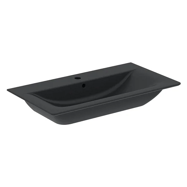 Ideal Standard Connect Air Silk Black 840mm Wall Mounted / Vanity Basin 4 Ideal Standard Connect Air Silk Black 840mm Wall Mounted / Vanity Basin - Image 2