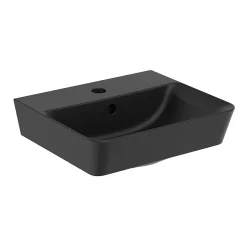 Ideal Standard Connect Air Cube Silk Black 400mm Wall Mounted / Vanity Basin 9 Ideal Standard Connect Air Cube Silk Black 400mm Wall Mounted / Vanity Basin -Victorian Plumbing shop e0307v3.ai1