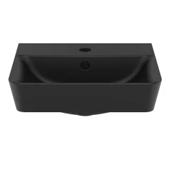 Ideal Standard Connect Air Cube Silk Black 400mm Wall Mounted / Vanity Basin 10 Ideal Standard Connect Air Cube Silk Black 400mm Wall Mounted / Vanity Basin -Victorian Plumbing shop e0307v3.ai3