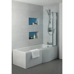 Ideal Standard Connect Air 1700mm P-Shaped Shower Bath -Victorian Plumbing shop e108301 d1