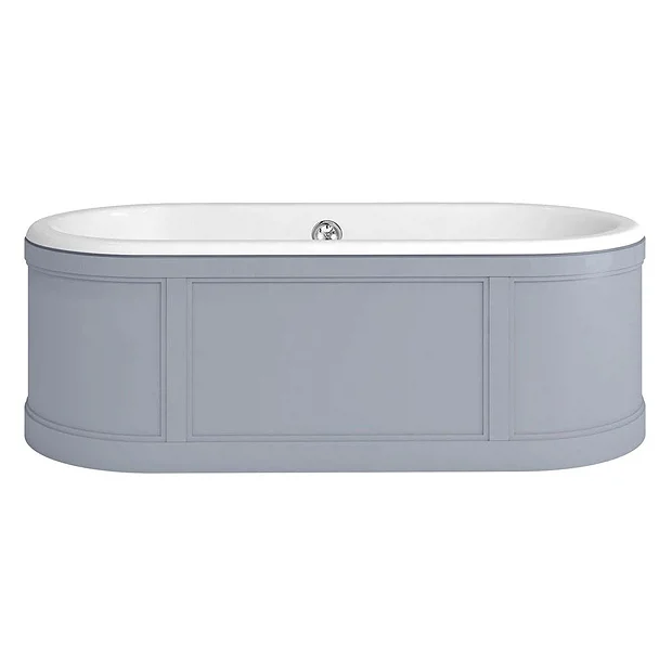 Urlington Bathroom Burlington London 1800mm Bath With Curved Surround & Waste - Classic Grey 3 Urlington Bathroom Burlington London 1800mm Bath With Curved Surround & Waste - Classic Grey