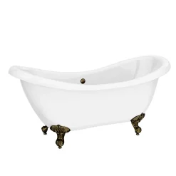 Victorian Plumbing Earl 1750 Double Ended Roll Top Slipper Bath + Antique Brass Leg Set -Victorian Plumbing shop earl1750ab detail01