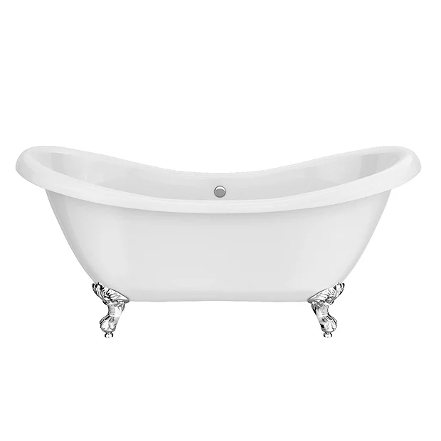 Victorian Plumbing Earl 1750 Double Ended Roll Top Slipper Bath + Chrome Leg Set 5 Victorian Plumbing Earl 1750 Double Ended Roll Top Slipper Bath + Chrome Leg Set - Image 3