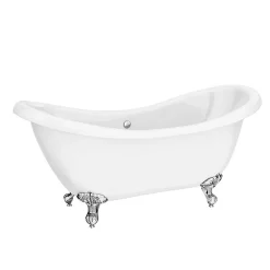 Victorian Plumbing Earl 1750 Double Ended Roll Top Slipper Bath + Chrome Leg Set 9 Victorian Plumbing Earl 1750 Double Ended Roll Top Slipper Bath + Chrome Leg Set -Victorian Plumbing shop earl1750doubleendedrolltopslipperbathwithchromelegsetdetail1