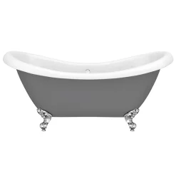 Victorian Plumbing Earl Grey 1750 Double Ended Roll Top Slipper Bath W. Ball + Claw Leg Set -Victorian Plumbing shop earlgrey1750doubleendedrolltopslipperbathd1