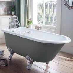 Heritage Bathroom Heritage Essex 2TH Roll Top Cast Iron Bath (1700x770mm) With Feet
