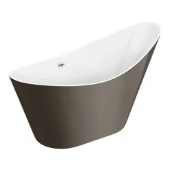 Nova Bathroom Nova Titanium Silver 1570 Modern Small Free Standing Slipper Bath 11 Nova Bathroom Nova Titanium Silver 1570 Modern Small Free Standing Slipper Bath -Victorian Plumbing shop fb62tsil d4