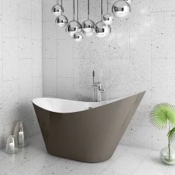 Nova Bathroom Nova Titanium Silver 1570 Modern Small Free Standing Slipper Bath 9 Nova Bathroom Nova Titanium Silver 1570 Modern Small Free Standing Slipper Bath -Victorian Plumbing shop fb62tsil nl