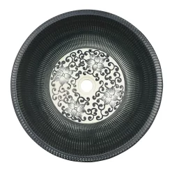 Victorian Plumbing Kasbah Round 400mm Floral Patterned Ceramic Counter Top Basin -Victorian Plumbing shop fp4bas nd1