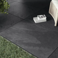 Victorian Plumbing Grado Black Outdoor Stone Effect Floor Tile - 600 X 900mm -Victorian Plumbing shop gra6090blk d1