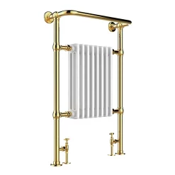 Just Taps Plu JTP Grosvenor Antique Brass 963 X 673mm Traditional Heated Towel Radiator