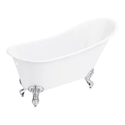 Victorian Plumbing Harlow 1610 X 705mm Slipper Bath + Chrome Leg Set -Victorian Plumbing shop harlow1795b d2