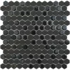 Victorian Plumbing Hex Black Mosaic Tile Sheet - 301 X 297mm -Victorian Plumbing shop hexblk d2