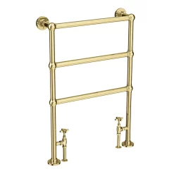 Victorian Plumbing Hamilton Traditional Vintage Gold Floor Mounted Towel Rail (966 X 673mm)