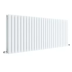 Hudson Reed Sloane 600 X 1572mm Horizontal Double Panel Radiator - Satin White 6 Hudson Reed Sloane 600 X 1572mm Horizontal Double Panel Radiator - Satin White -Victorian Plumbing shop hlw60d l