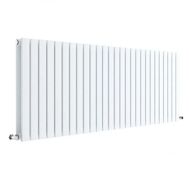 Hudson Reed Sloane 600 X 1572mm Horizontal Double Panel Radiator - Satin White 4 Hudson Reed Sloane 600 X 1572mm Horizontal Double Panel Radiator - Satin White - Image 2