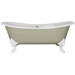 Hurlingham Bath Hurlingham Belvoir 0TH Cast Iron Roll Top Bath (1840x780mm) With White Feet -Victorian Plumbing shop hur034036l