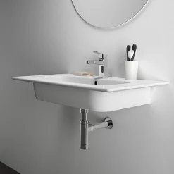 Ideal Standard I.Life A 1TH Wall Hung Basin + Chrome Bottle Trap -Victorian Plumbing shop isila84wh d4
