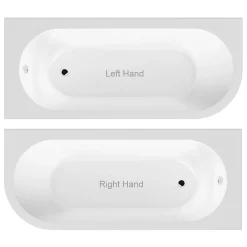 Arezz J-Shaped 1700mm Single Ended Bath + Curved Panel -Victorian Plumbing shop jbth d2