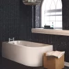 Arezz J-Shaped 1700mm Single Ended Bath + Curved Panel -Victorian Plumbing shop jbthdetail