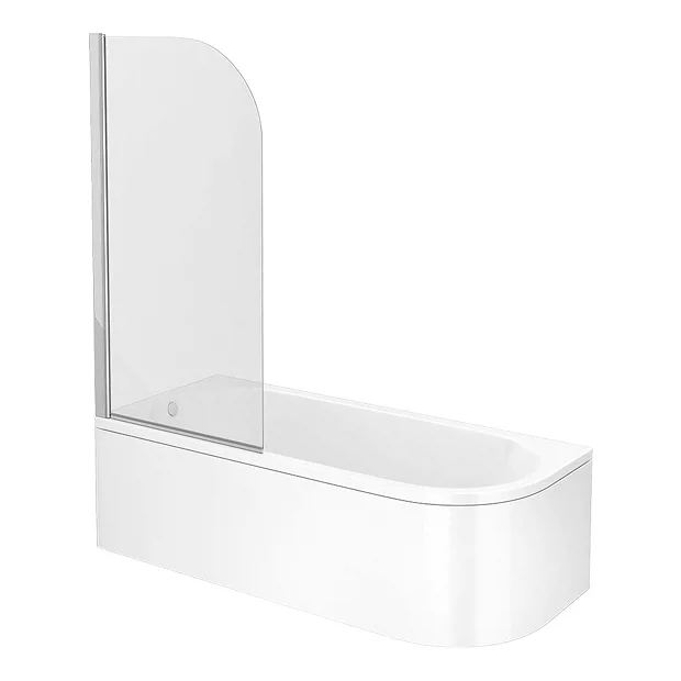 Arezz J-Shaped Shower Bath (1700mm With Screen + Curved Panel) 6 Arezz J-Shaped Shower Bath (1700mm With Screen + Curved Panel) - Image 4