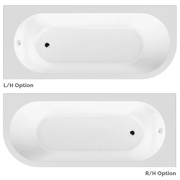 Arezz J-Shaped Shower Bath (1700mm With Screen + Curved Panel) 3 Arezz J-Shaped Shower Bath (1700mm With Screen + Curved Panel)