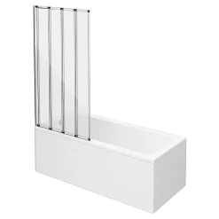 Victorian Plumbing Kent Square Single Ended Bath With Bi-Fold Screen