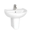 VitrA - Layton Basin And Half Pedestal - 1 Tap Hole - 3 Size Options 2 VitrA - Layton Basin And Half Pedestal - 1 Tap Hole - 3 Size Options -Victorian Plumbing shop lay551thhpl