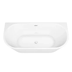 Victorian Plumbing Apollo Back To Wall Modern Curved Bath (1700 X 800mm)