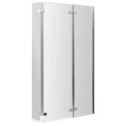 Milan Bathroom Milan Shower Bath - 1500mm L Shaped With Double Hinged Screen + Panel -Victorian Plumbing shop lshapedshowerbath1500mmincdoublehingedscreend2 1