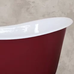 Hurlingham Bath JIG Lyon Cast Iron Roll Top Slipper Bath (1370x730mm) With Feet -Victorian Plumbing shop lyon d1