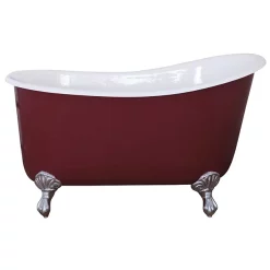 Hurlingham Bath JIG Lyon Cast Iron Roll Top Slipper Bath (1370x730mm) With Feet -Victorian Plumbing shop lyon l