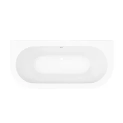 Victorian Plumbing Admiral 1685 Back To Wall Roll Top Bath + Matt Black Leg Set