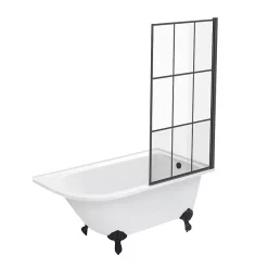 Victorian Plumbing Appleby 1550 Roll Top Shower Bath With Matt Black Grid Screen + Leg Set 12 Victorian Plumbing Appleby 1550 Roll Top Shower Bath With Matt Black Grid Screen + Leg Set -Victorian Plumbing shop mbap15bs n d1