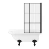 Victorian Plumbing Appleby 1550 Roll Top Shower Bath With Matt Black Grid Screen + Leg Set -Victorian Plumbing shop mbap15bs n d4