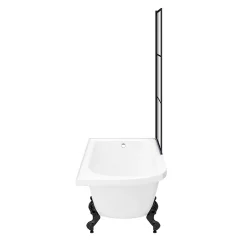 Victorian Plumbing Appleby 1700 Roll Top Shower Bath With Matt Black Grid Screen + Leg Set
