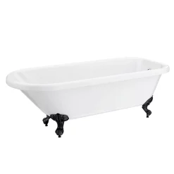 Victorian Plumbing Bromley 1780 Single Ended Roll Top Bath + Matt Black Leg Set 11 Victorian Plumbing Bromley 1780 Single Ended Roll Top Bath + Matt Black Leg Set -Victorian Plumbing shop mbbrom1780b detail1