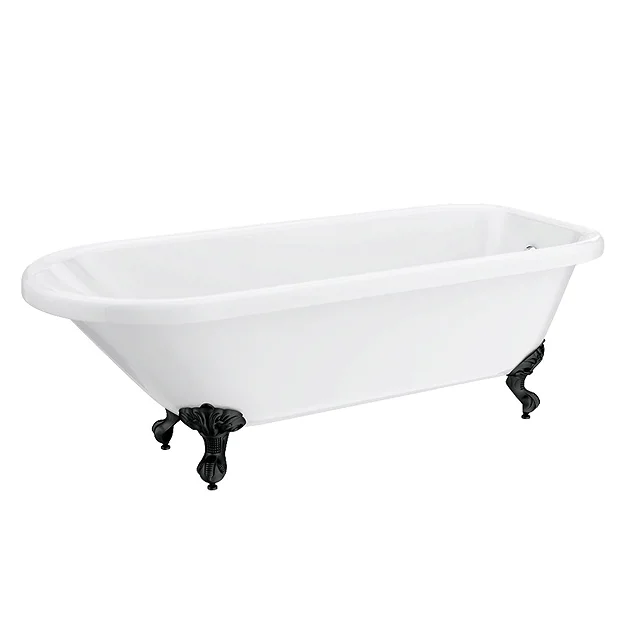 Victorian Plumbing Bromley 1780 Single Ended Roll Top Bath + Matt Black Leg Set 6 Victorian Plumbing Bromley 1780 Single Ended Roll Top Bath + Matt Black Leg Set - Image 4