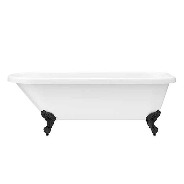 Victorian Plumbing Bromley 1780 Single Ended Roll Top Bath + Matt Black Leg Set 3 Victorian Plumbing Bromley 1780 Single Ended Roll Top Bath + Matt Black Leg Set