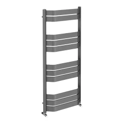 Milan Bathroom Milan Bow-Fronted Anthracite 1200 X 550 Designer Flat Panel Heated Towel Rail -Victorian Plumbing shop mbtr125a4 d3