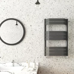 Milan Bathroom Milan Bow-Fronted Anthracite 850 X 550 Designer Flat Panel Heated Towel Rail 10 Milan Bathroom Milan Bow-Fronted Anthracite 850 X 550 Designer Flat Panel Heated Towel Rail -Victorian Plumbing shop mbtr855a4 detail2