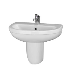 Milton Accessible Bathroom Milton 550 X 445 Wall Hung Basin With Semi Pedestal (1 Tap Hole) -Victorian Plumbing shop mc5sp1th d1